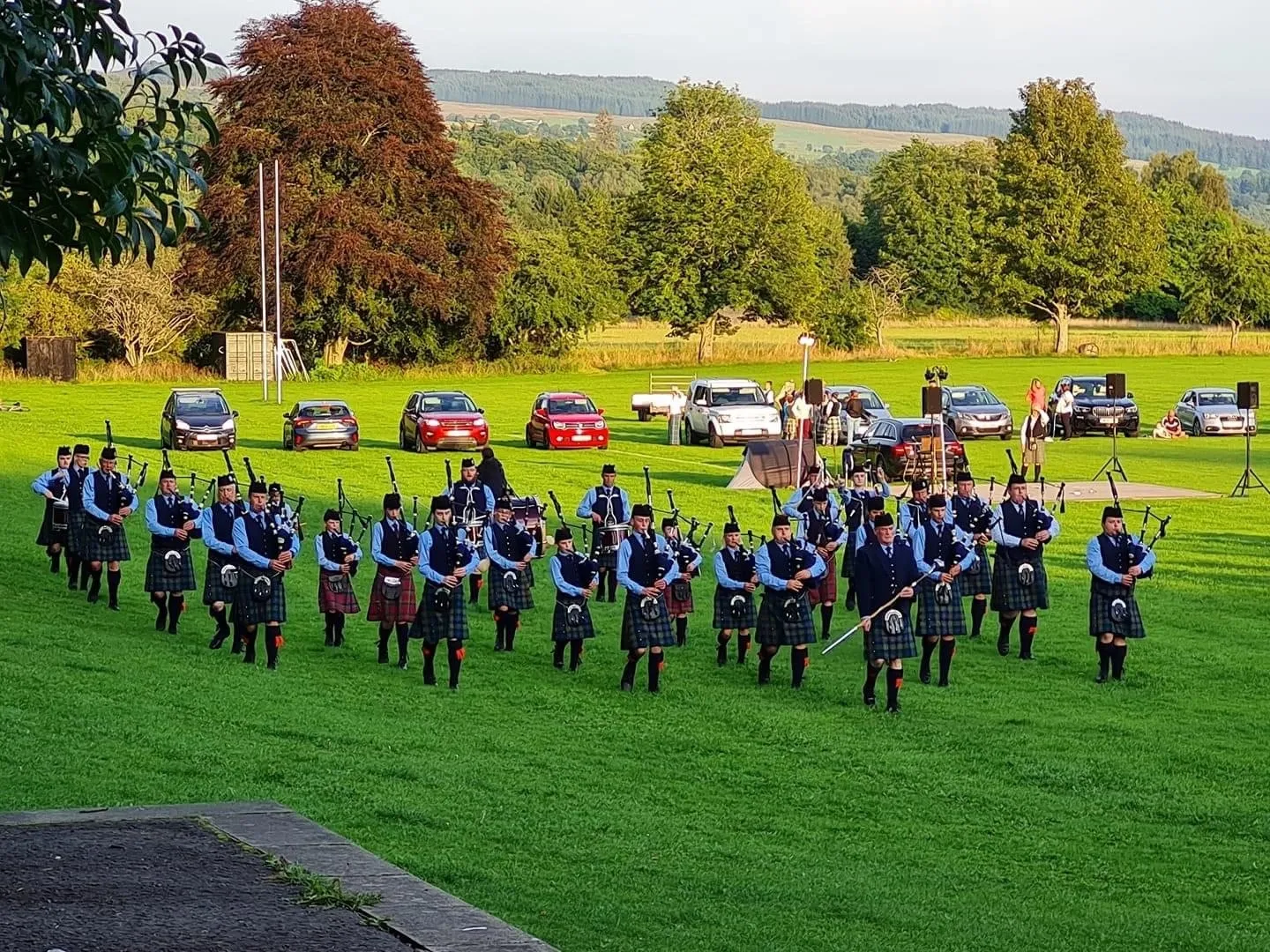 The Vale of Atholl Pipe Band performing